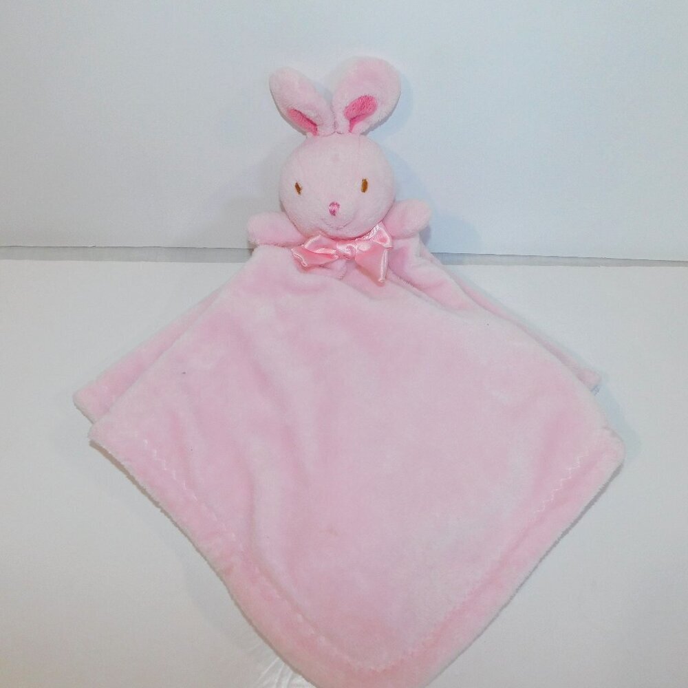 Blanket & Beyond Pink Bunny Security blanket Baby lovey Brown Eyes baby Baby